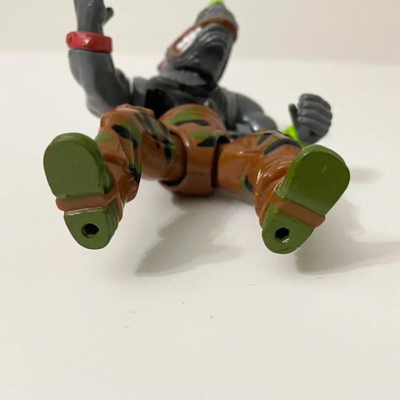 1991 TMNT Machine Gunnin Rocksteady Action Figure Wind Up Rhino - Picture 8 of 13